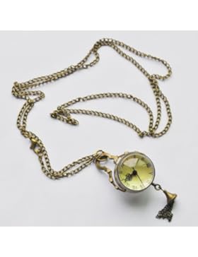 SODIAL(R) Retro Glaskugel Steampunk Taschenuhr