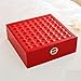 Produktbild KmWDdx Aufbewahrungsbox für Schmuck Kosmetiktasche mit Multifunktionsfunktion Eingebauter Kosmetikspiegel Tragbares Mini-Design Abnehmbares Tablett@Rot