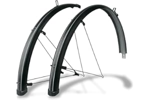 SKS GERMANY Bluemels Stripes 28″ Kit de Garde-Boue (Look Pinstripe, Construction Sandwich, Robuste et Rigide, système de sécurité ASR, entretoises en V pour Un Montage Facile), Noir