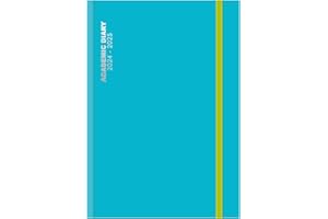 QUICKDRAW Academic Diary 2024-2025 A4 Day a Page Mid Year Contrast Hardback Student Planner Casebound Organiser (Blue)