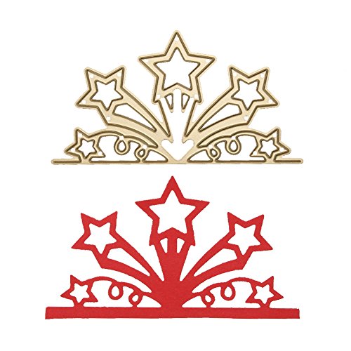 Amazingdeal365 1 PCS Golden Flower Star DIY Metall Form Stanzschablonen Schablonen Schneiden DIY Dekor Sammelalbum Karten Buchzeichen Lesezeichen als Geschenk für Freunde Geburtstag Kinder,Kindergarten Hobby Schule Handarbeit Unterricht usw. Ein tolles Geschenk!