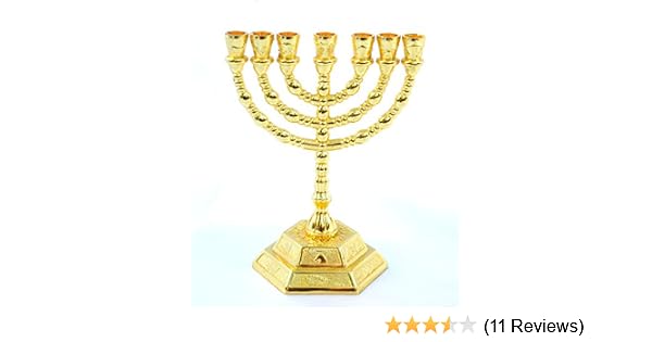 Buy Decorative Menorah Menora 7 Branch Jewish Israel Holy Land Jerusalem 12 Tribes Design Gold Color 5 By Holyland Souvenir By Holyland Souvenir Online At Low Prices In India Amazon In