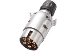 Feuunly Enchufe de Remolque de 7 Pines Macho Aluminio, 12V Impermeable Conector Remolque 7 Pines, Conector Enchufe de Remolque Macho Metal para Camión RV Caravana Coche (Extremo del Tornillo)