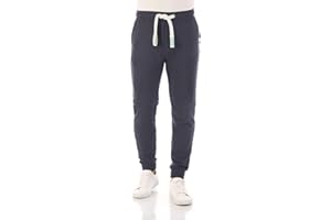 riverso RIVTim - Pantaloni Sportivi da Uomo, per Jogging, Tempo Libero, Taglio Slim, Tinta Unita, Cotone