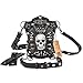 Produktbild Cestlafit Steampunk-Leder-Umhängetasche, Multifunktionsschädel-Weinlese-Handtaschen-gotische Hüfttasche-Bein-Tasche, schwarz
