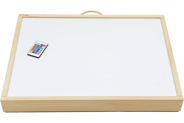 R-CRE@ Mesa de Luz Montessori + Manual de Actividades | Personalizable, Certificada (AIJU + Univ. Murcia) | Caja Luz Sensorial para Niños | Aprendizaje y Creatividad en Casa o Aula | Board Montessori