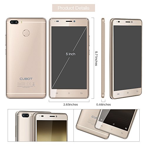 Cubot H3 4G Smartphone LTE Ohne Vertrag mit 6000mAh Super Akku,OTG Funktion,Fingerabdruck-Scanner,Dual RÃ¼ckkamera Dual SIM,Android 7.0,3GB RAM+32GM ROM,ACC Lautsprecher,Bluetooth 4.0/GPS/WiFi (Gold)