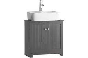 ‎SOBUY SoBuy BZR18-DG Waschbeckenunterschrank Badschrank Waschtisch Unterschrank Badmöbel dunkelgrau BHT ca: 60x60x30cm