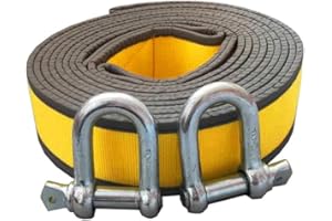 ZZDZW Abschleppseil Auto,Abschleppseil 5t/10t/15t/20t/25t Bruchfestigkeit,PKW Notfall-Abschleppgurt,Abschleppband 4m-10m， Mit D-Ring-Haken，für Wohnmobil, Rennwagen,Pkw,LKW, Offroad (Size : 6m(15T))