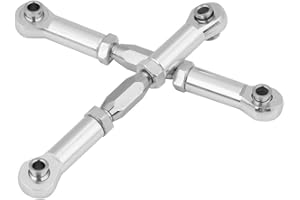 Dilwe Asta Sterzo RC, Tiranteria Sterzo in Metallo con Lavorazione CNC Compatibile con HSP 94111/94188 Auto RC(Argento)