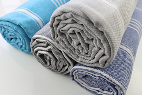 ANATURE Playa Hamamtuch – Light Grey – 100% Baumwolle – OEKO-TEX Standard 100 Certificat – Prewashed – super sanft – direkte Nutzung – Hamamtuch – Badetuch – Handtuch Backpacker – Strandtuch – Saunatuch – Babytuch – Turkish Towel – Pestemal – Fouta (Light Grey) - 8