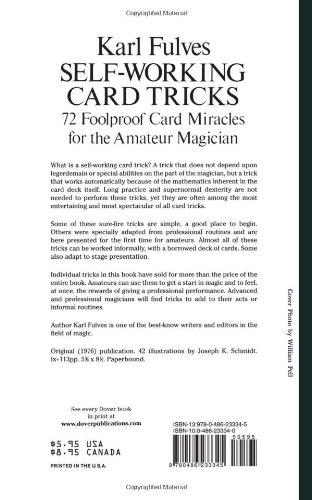 Book's Cover of Self-Working Card Tricks: 72 Foolproof Card Miracles for the Amateur Magician