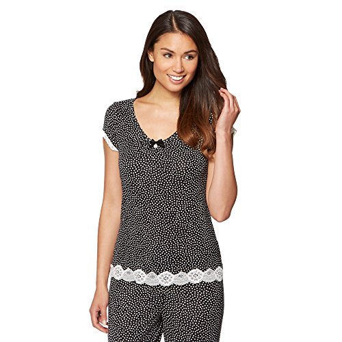 J By Jasper Conran Womens Designer Black Spotted Jersey Pyjama Top 8