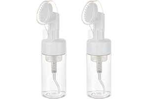 NICENEEDED Flacone In Schiuma Da 100 ml con Pennello, Dispenser per Pompa Detergente per Il Viso con Testina per Massaggio In Schiuma di Silicone, Dispenser Liquidi Da Viaggio per Sapone e Shampoo