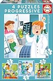 Set de 4 puzzles progresivos de 12, 16, 20 y 25 piezas, de mayor quiero ser