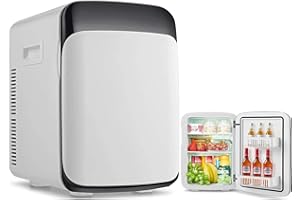 RELAX4LIFE 15L Mini Kühlschrank, elektrischer Kühlschrank mit Kühl- & Heizfunktion, Minibar Getränkekühler tragbar für Auto & Zuhause, 33 x 27 x 38 cm (Weiß)
