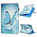 Produktbild Samsung Galaxy Tab A 10.1 Hülle, Ultra Slim Leather Case Stoßfest Smart Schutzhülle, Premium Folio Kunstleder Schutzhülle mit Auto Sleep / Wake Funktion für Galaxy T580 / T585 blauer Schmetterling
