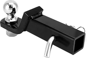 QWORK® Adaptateur attelage remorque pour véhicules US - Abaissé de 50 mm - Capacité de Charge de 2800 kg - Support à Bille de 50 mm - Goupille de 16 mm