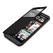 Produktbild kwmobile Flip Case Hülle für HTC One M9 mit Fenster - Aufklappbare Tasche Schutzhülle im Flip Cover Style in Schwarz