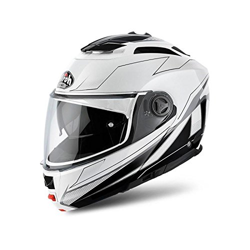 Airoh Phantom Spirit - Casco modular negro y blanco XL White Gloss