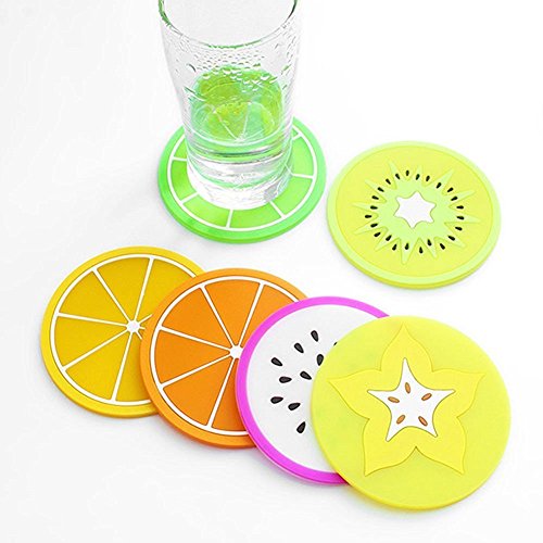 Zedtom 7per Silikon-Untersetzer Coaster – Früchte Stil – 3.5″ - 5