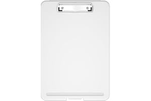 HNOGRI Hongri Plastikowy schowek z pojemnikiem, otwarty uchwyt dla pielęgniarek, prawników, studentów, klasy, biura, kobiet, mężczyzn, 34 x 23,9 x 2,3 cm, czysta biel