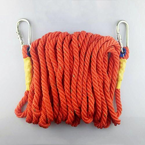 LDFN Rock Climbing Rope Security Air-conditioning Protection Outdoor Aerial Ropes Wear-resistant Tied Rope,Orange-3m*16mm