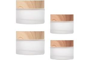 ‎TUAKIMCE TUAKIMCE 4 Stück 20ml 30ml Weiß Mattiertes Glas Cremedose Leer Leerdose klarer Tiegel Leerdose Leere Nachfüllbare Behälter Glasbehälter mit Deckel und Liner