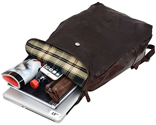 Gusti Leder studio  Neal  Laptoprucksack Rucksack Lederrucksack Laptop-Rucksack 15  Apple MacBook 15 Zoll Klassiker Allrounder B  ffelleder Echt Leder