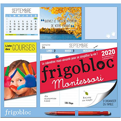 Frigobloc Montessori 2020 - Calendrier d'organisation familiale (de sept. 2019 à déc. 2020)