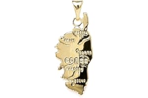 line.bijoux"Pendentif Carte Corse Corsica Plaqué Or 750/000,poinçonné et Garanti