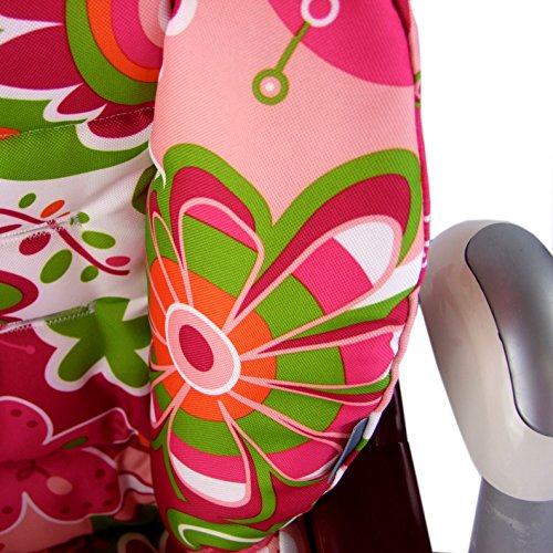 BambiniWelt Sitzkissen Bezug Ersatzbezug für Peg Perego Prima Pappa Diner *WEISS TÜRKIS PUNKTE* NEU - 3