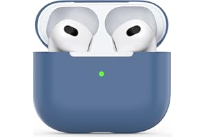 WATRUER für Airpods 3 Hülle, Schutzhülle aus ultradünnem weichem Silikon, stoßfest, rutschfest, Zubehör Schutzhülle für Apple Airpods 3 Front LED sichtbare Ladehülle - Blau