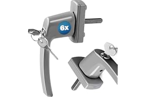 MONZANA Deuba Maniglia per Finestra con Serratura 6x Chiusura a Chiave Perno 35mm Maniglie di Sicurezza