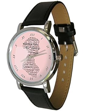 Pink Jane Austen Design Taschenuhr Tolles Geschenk für jedes Jane Austen Fan