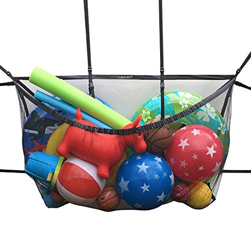 LAMURO Filet Rangement Jouet Bain Ballon Piscine Sac de Rangement en Maille Suspendu Organiseur Sac Fourre-Tout