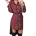 Produktbild Frauen Kleider, Hansee Dame Sexy Slim Langarm Knopf Casual Plaid Krawatte Shirt Strampler Kleid (L, Rot)
