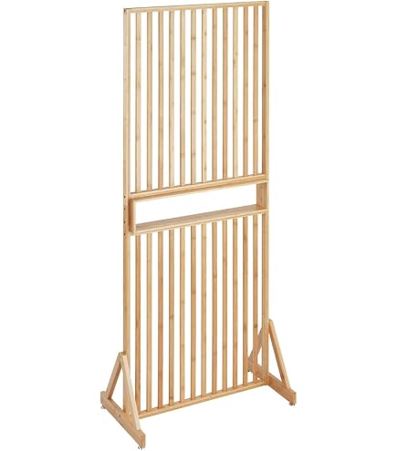 Paravent Interieur Chambre à Coucher Séparateur en Bois Colonne Décor, 9 Pcs Room Partition Post/Bar Vertical Mural Room Devider, Paroi de séparation en Bois Massif, Poteau d'écran de Protection de l