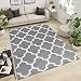 Produktbild Tapiso Designer Teppich Wohnzimmer Teppich GRAU MODERN MAROKKANISCHE Muster, Größe: 140 x 190 cm