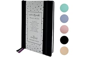 SWEET SWEET Sweet Cuaderno Punteado A5 Notebook - Libreta A5 Bullet Dotted Journal Puntos de Tapa Dura de Tela - 220 Páginas 120gsm Papel para Organización, Notas, Planificación, Estudio, Viajes, Diario (Negro)