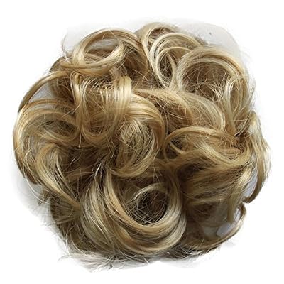 PRETTYSHOP XXL Postiche Cheveux En Caoutchouc Chouchou Chignons VOLUMINEUX Bouclés Ou Chignon Décoiffé mélange de blonde # 27H613 G20E
