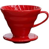 Epinox Seramik Kahve Dripper - Porselen Kahve Demleyici ve Aleti - No: 2 - Kırmızı (Hario V60 Benzeri)