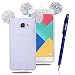 Produktbild Samsung Galaxy A5 / 2016 Strass Hülle, Yokata Weiche TPU Silikon Cover Diamant 3D Mouse Ear Design Bling Durchsichtig Schutz Glitzer Clear Klar Transparent Case Cover Back Handytasche + 1 * Stylus Pen + Lanyard Strap x 1