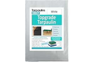 BRADSHAWS DIRECT Topgrade Tarpaulin 200gsm 6.0m X 5.0m White Heavy Duty Waterproof Sheet Cover Tarp with Reinforcved Eyelets