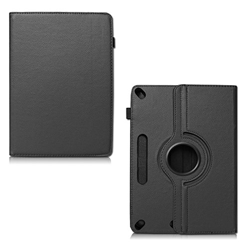 Tablet Schutz Hülle für Vodafone Tab Prime 6 / 7 aus hochwertigem Kunstleder mit Standfunktion 360° Drehbar kombiniert Schutz und Design Cover Case von NAUCI, Farben:Schwarz - 7