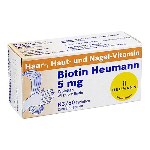 Preisvergleich Produktbild Biotin Heumann 5 mg, 60 St. Tabletten
