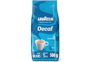 Lavazza, Caffè Decaffeinato, Coffee Beans, Aromatic Notes of Dried Fruits, Arabica and Robusta, Intensity 3/10, Medium Roasting, 500g (Packaging May Vary)