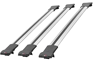 RE&AR Tuning Compatibile con Ford Transit/Tourneo Custom 2012-2023 Fly Model Barre Tetto Portapacchi Auto Barre Portatutto Grigo Alluminio 3 Barre