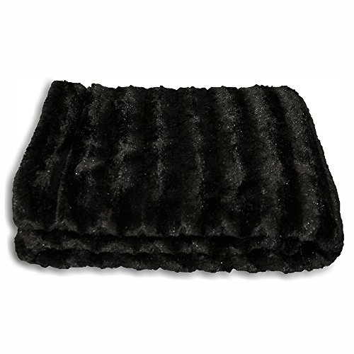 Riva Paoletti Reflection Throw - Black - Faux Fur Fleece Fabric - Reflective Material - Heavyweight Riva Paoletti Reflection Throw - Black - Faux Fur Fleece Fabric - Reflective Material - Heavyweight