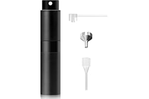 Redamancy Atomiseur Parfum, 8ml Atomiseur de Parfum Rechargeable, Mini Vaporisateur Voyage, Recharge Spray Flacon de Parfum, Femme Homme Portable pour Voyage et Vacances(Noir)